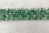 CAA2277 15.5 inches 4mm faceted round banded agate beads