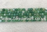 CAA2278 15.5 inches 6mm faceted round banded agate beads