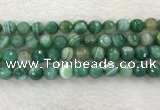 CAA2281 15.5 inches 12mm faceted round banded agate beads