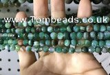 CAA2285 15.5 inches 4mm faceted round banded agate beads