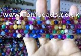 CAA2292 15.5 inches 4mm faceted round banded agate beads