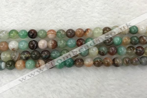 CAA2302 15.5 inches 8mm round banded agate gemstone beads