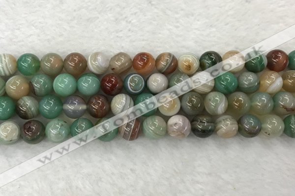 CAA2303 15.5 inches 10mm round banded agate gemstone beads