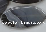 CAA235 15.5 inches 30*60mm oval grey line agate gemstone beads