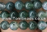 CAA2356 15.5 inches 4mm round moss agate beads wholesale