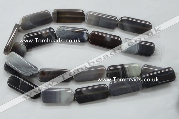 CAA238 15.5 inches 20*40mm rectangle grey line agate beads