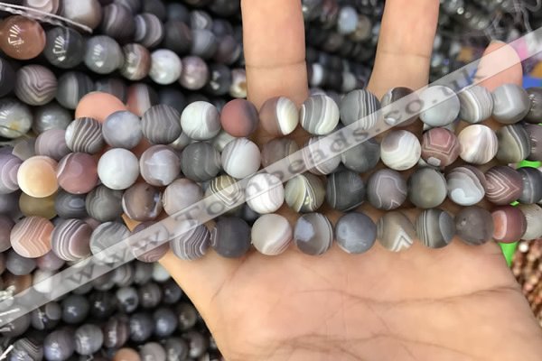 CAA2391 15.5 inches 4mm round matte Botswana agate beads wholesale