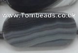 CAA240 15.5 inches 25*55mm rectangle grey line agate beads