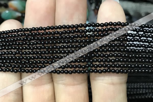 CAA2400 15.5 inches 2mm round black agate beads wholesale