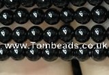 CAA2401 15.5 inches 3mm round black agate beads wholesale