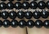 CAA2402 15.5 inches 4mm round black agate beads wholesale