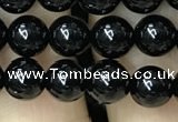 CAA2404 15.5 inches 8mm round black agate beads wholesale