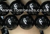 CAA2405 15.5 inches 10mm round black agate beads wholesale