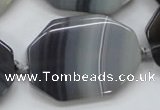 CAA241 15.5 inches 30*40mm octagonal grey line agate beads