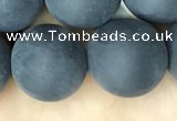 CAA2455 15.5 inches 20mm round matte black agate beads wholesale