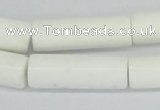 CAA25 15.5 inches 10*30mm cylinder white agate gemstone beads