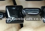 CAA2556 15.5 inches 12*12mm square black agate beads wholesale