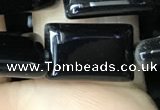 CAA2566 15.5 inches 10*14mm rectangle black agate beads wholesale