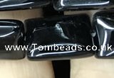 CAA2568 15.5 inches 13*18mm rectangle black agate beads wholesale