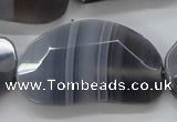 CAA257 15.5 inches 25*40mm faceted freeform grey line agate beads