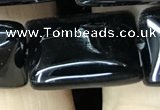 CAA2570 15.5 inches 18*25mm rectangle black agate beads wholesale