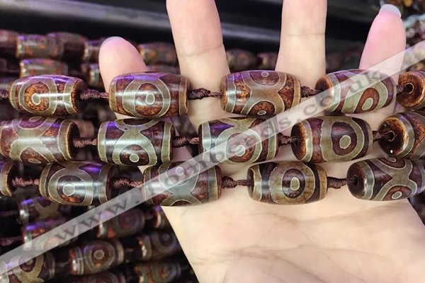 CAA2660 15.5 inches 14*25mm - 16*26mm drum tibetan agate dzi beads