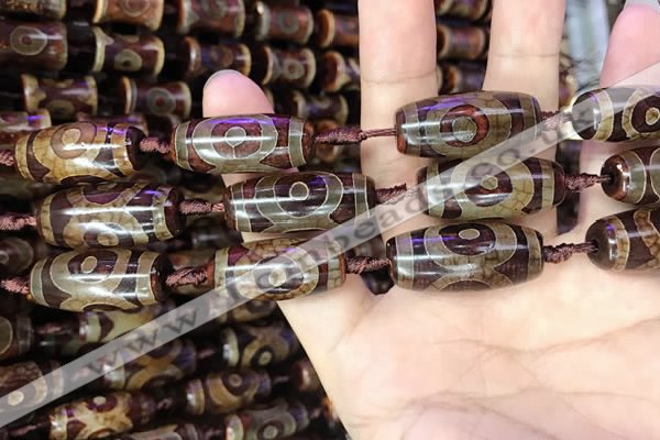 CAA2662 15.5 inches 10*28mm - 11*30mm rice tibetan agate dzi beads