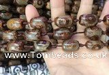 CAA2667 15.5 inches 14*21mm - 16*22mm drum tibetan agate dzi beads