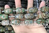 CAA2668 15.5 inches 13*22mm - 15*23mm drum tibetan agate dzi beads