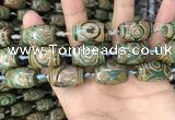 CAA2669 15.5 inches 13*22mm - 15*23mm drum tibetan agate dzi beads