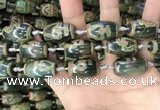 CAA2671 15.5 inches 13*22mm - 15*23mm drum tibetan agate dzi beads