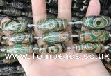 CAA2688 15.5 inches 12*30mm - 14*30mm rice tibetan agate dzi beads