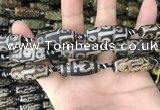 CAA2689 15.5 inches 12*30mm - 14*30mm rice tibetan agate dzi beads