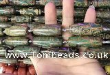 CAA2696 15.5 inches 14*38mm - 16*43mm rice tibetan agate dzi beads