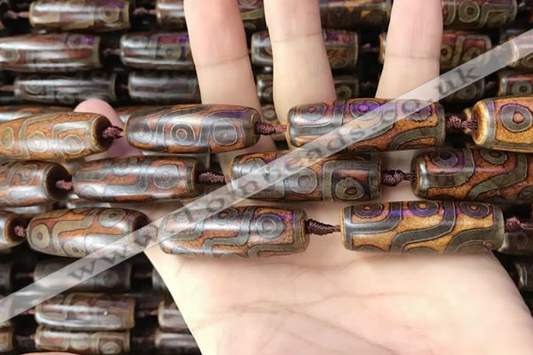 CAA2697 15.5 inches 14*38mm - 16*43mm rice tibetan agate dzi beads