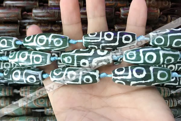 CAA2698 15.5 inches 14*38mm - 16*43mm rice tibetan agate dzi beads