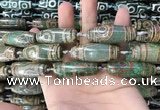 CAA2699 15.5 inches 14*38mm - 16*43mm rice tibetan agate dzi beads
