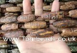 CAA2706 15.5 inches 14*38mm - 16*43mm rice tibetan agate dzi beads