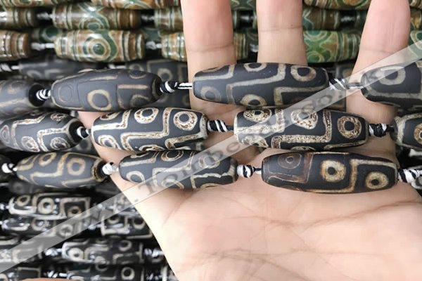 CAA2708 15.5 inches 14*38mm - 16*43mm rice tibetan agate dzi beads