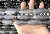 CAA2713 15.5 inches 14*38mm - 16*43mm rice tibetan agate dzi beads