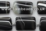 CAA272 15.5 inches 22*30mm rectangle black line agate beads