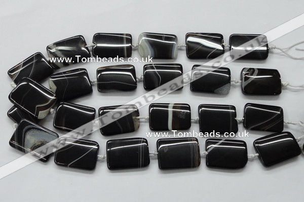 CAA272 15.5 inches 22*30mm rectangle black line agate beads