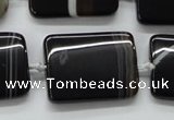 CAA273 15.5 inches 20*40mm rectangle black line agate beads