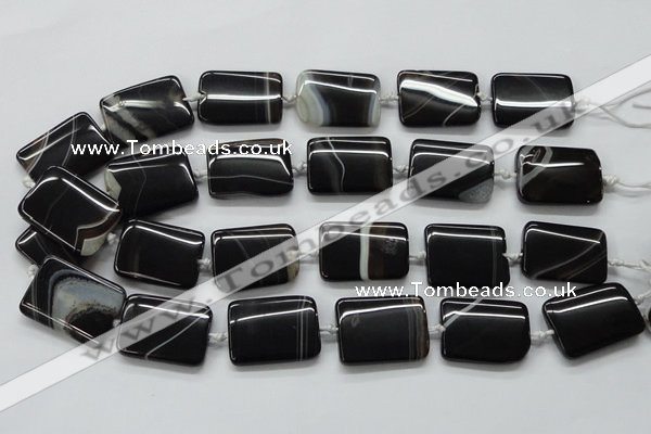 CAA273 15.5 inches 20*40mm rectangle black line agate beads