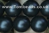 CAA2764 15.5 inches 10mm round matte black agate beads wholesale