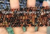 CAA2801 15 inches 4mm faceted round fire crackle agate beads wholesale