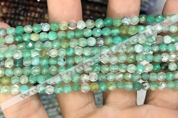 CAA2802 15 inches 4mm faceted round fire crackle agate beads wholesale