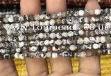 CAA2807 15 inches 4mm faceted round fire crackle agate beads wholesale