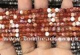 CAA2808 15 inches 4mm faceted round fire crackle agate beads wholesale