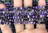 CAA2822 15 inches 4mm faceted round fire crackle agate beads wholesale